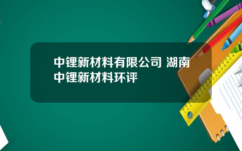 中锂新材料有限公司 湖南中锂新材料环评